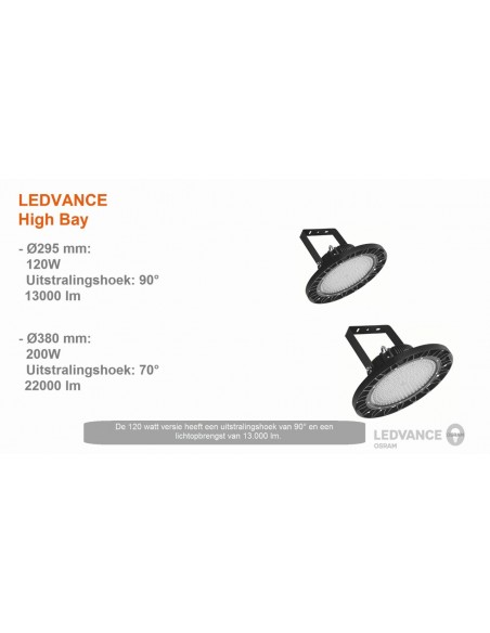 Osram 7012920 Campana Highbay Led 120w 5700 K Luz Fria 12000lm Proyector